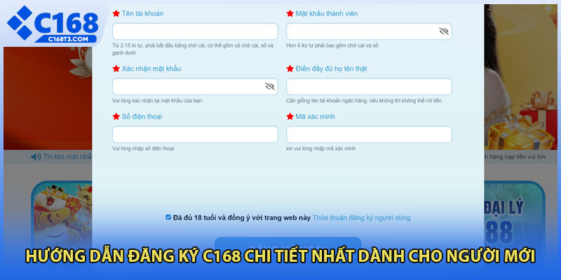 Hướng dẫn đăng ký C168 chi tiết nhất dành cho người mới